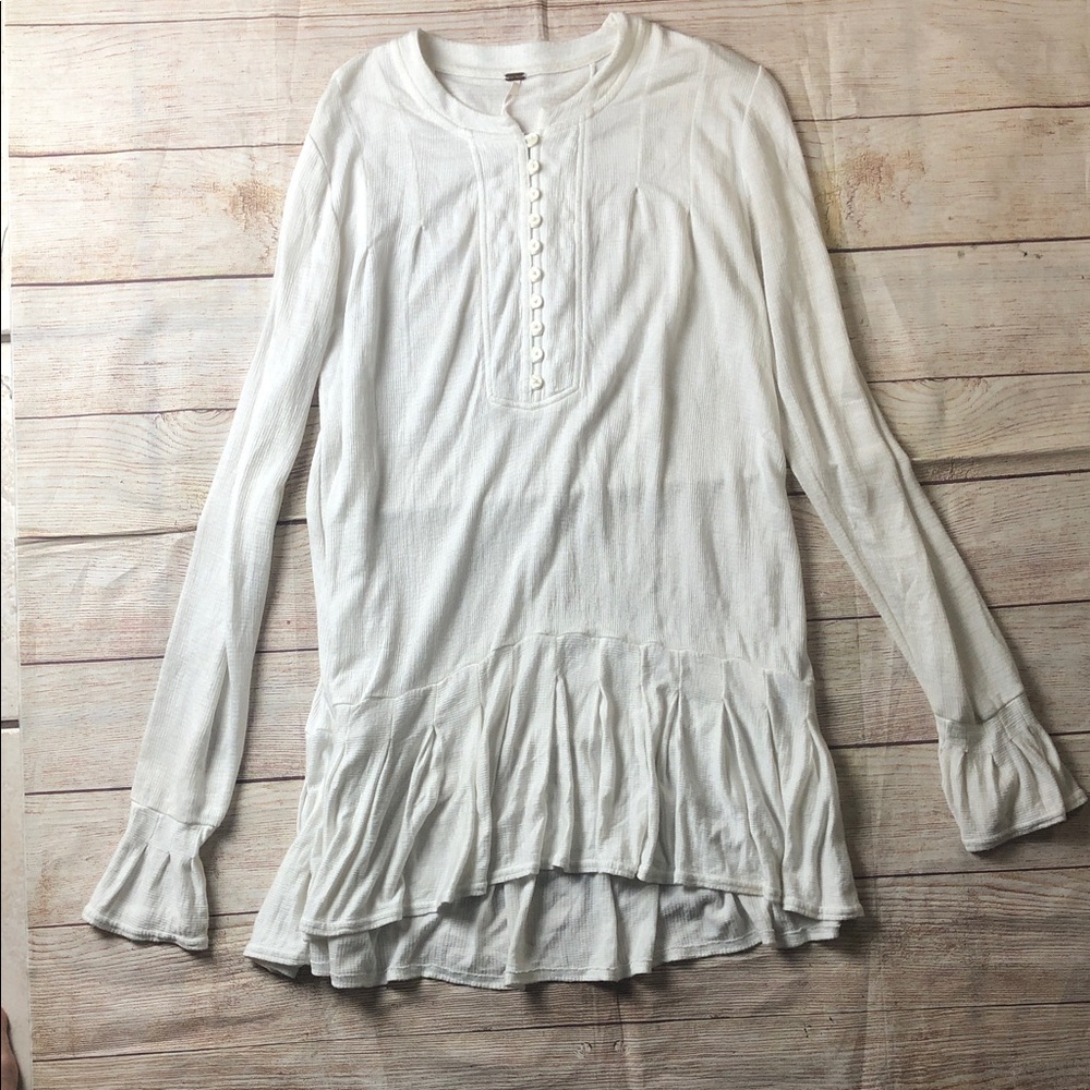 Free People Your Girl Tunic Mini Dress Ivory